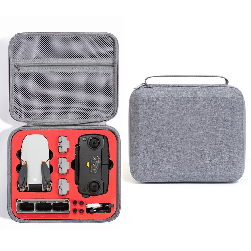For DJI Mini SE Shockproof Carrying Hard Case Storage Bag, Size: 26 x 23 x 11cm(Grey + Red Liner) - Shopkiz.com