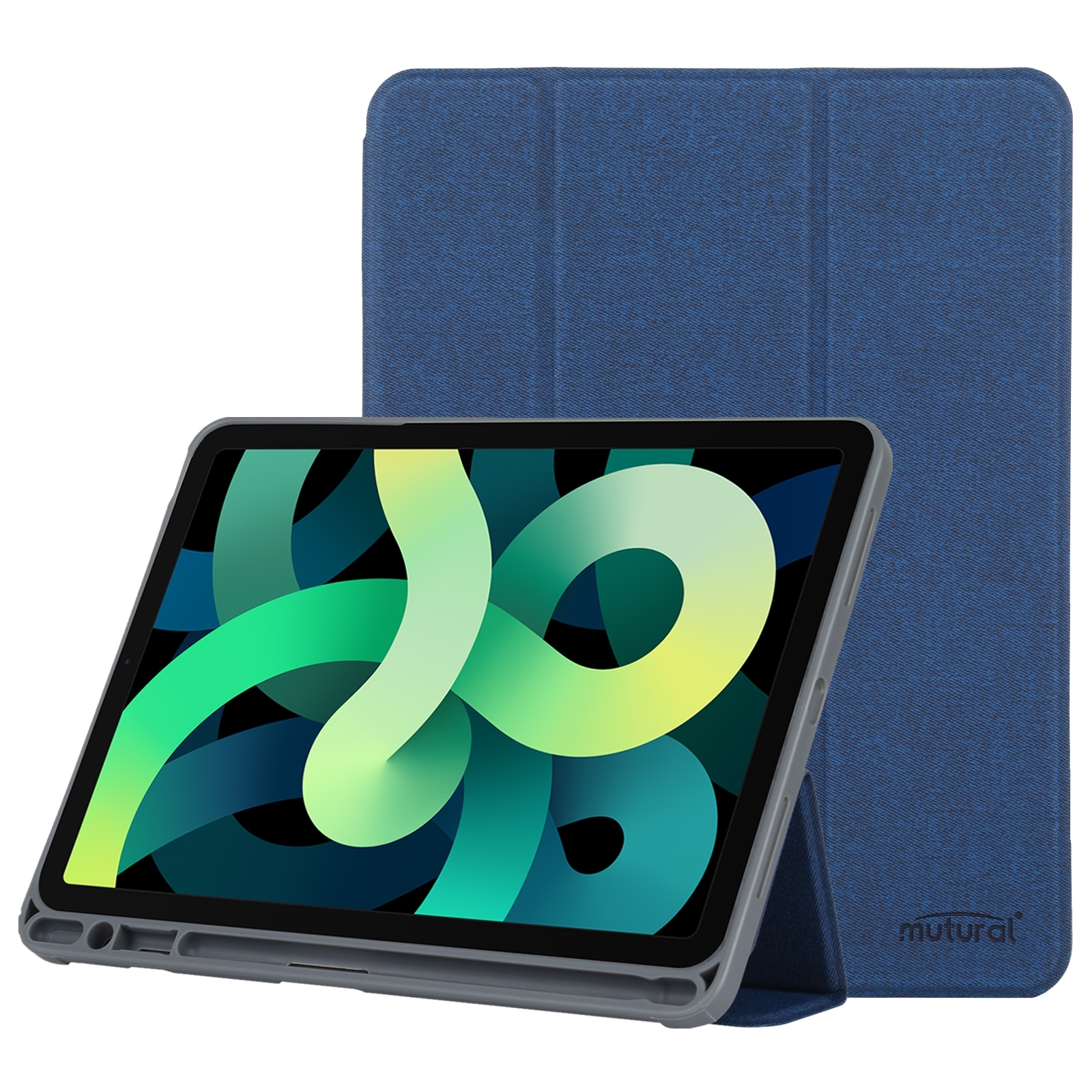 For iPad 2025 / 2022 Mutural YASHI Series Tablet Leather Smart Case(Blue) - Shopkiz.com