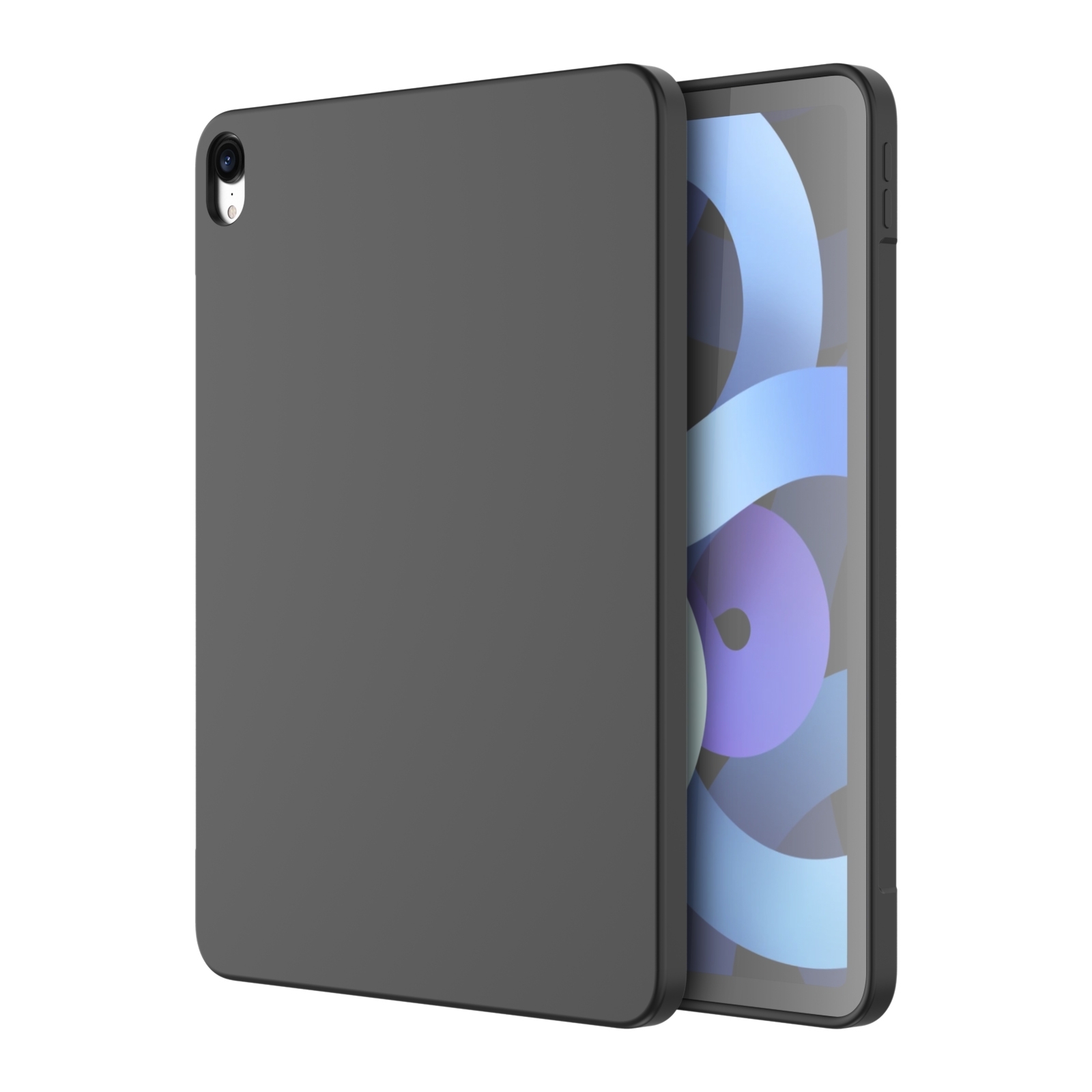 For iPad 2025 / 2022 Mutural Silicone Microfiber Tablet Case(Black) - Shopkiz.com