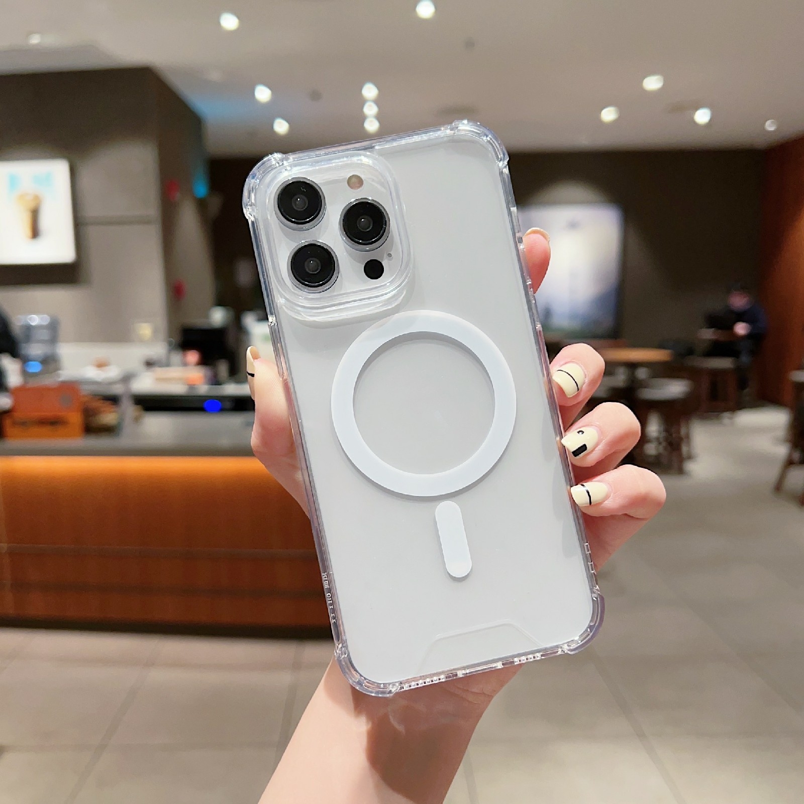 For iPhone 13 Pro High Transparent Acrylic MagSafe Shockproof Phone Case(Transparent) - Shopkiz.com