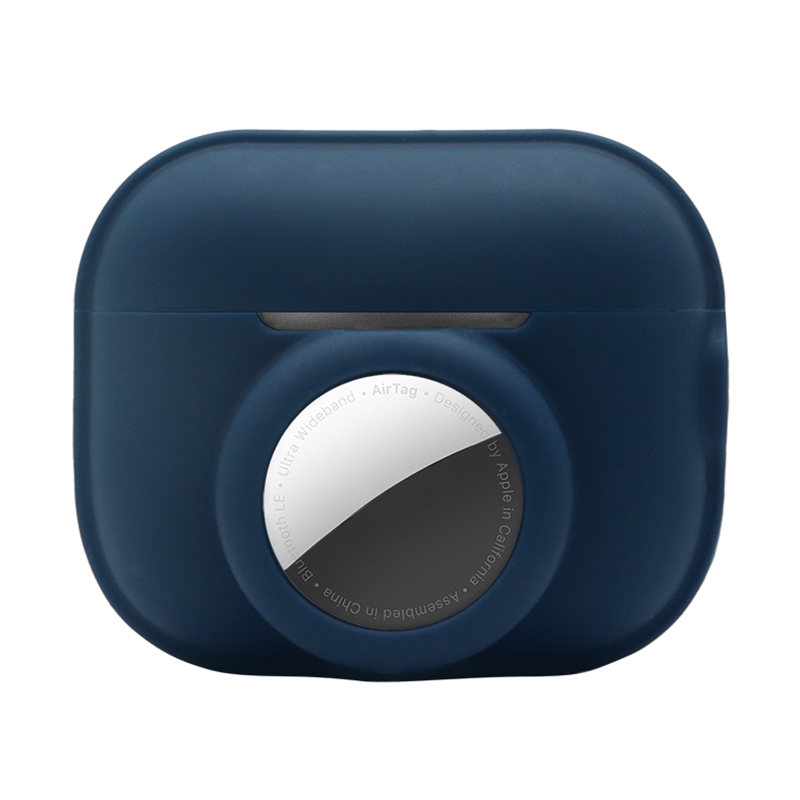 For AirPods Pro 2 / AirTag 2 in 1 Shockproof Full Coverage Silicone Protective Case(Dark Blue) - Shopkiz.com