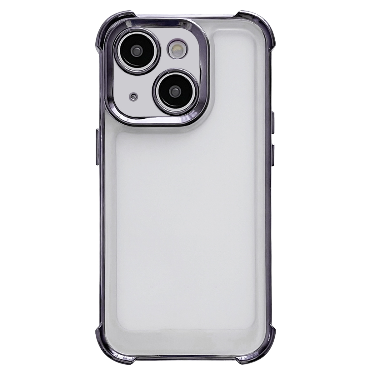 For iPhone 15 Plus Electroplating Four-corner Shockproof Space Phone Case(Black) - Shopkiz.com