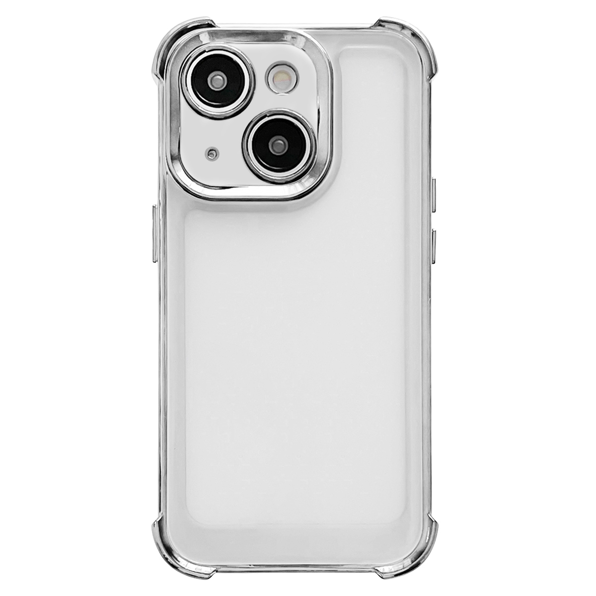 For iPhone 14 Plus Electroplating Four-corner Shockproof Space Phone Case(Silver) - Shopkiz.com
