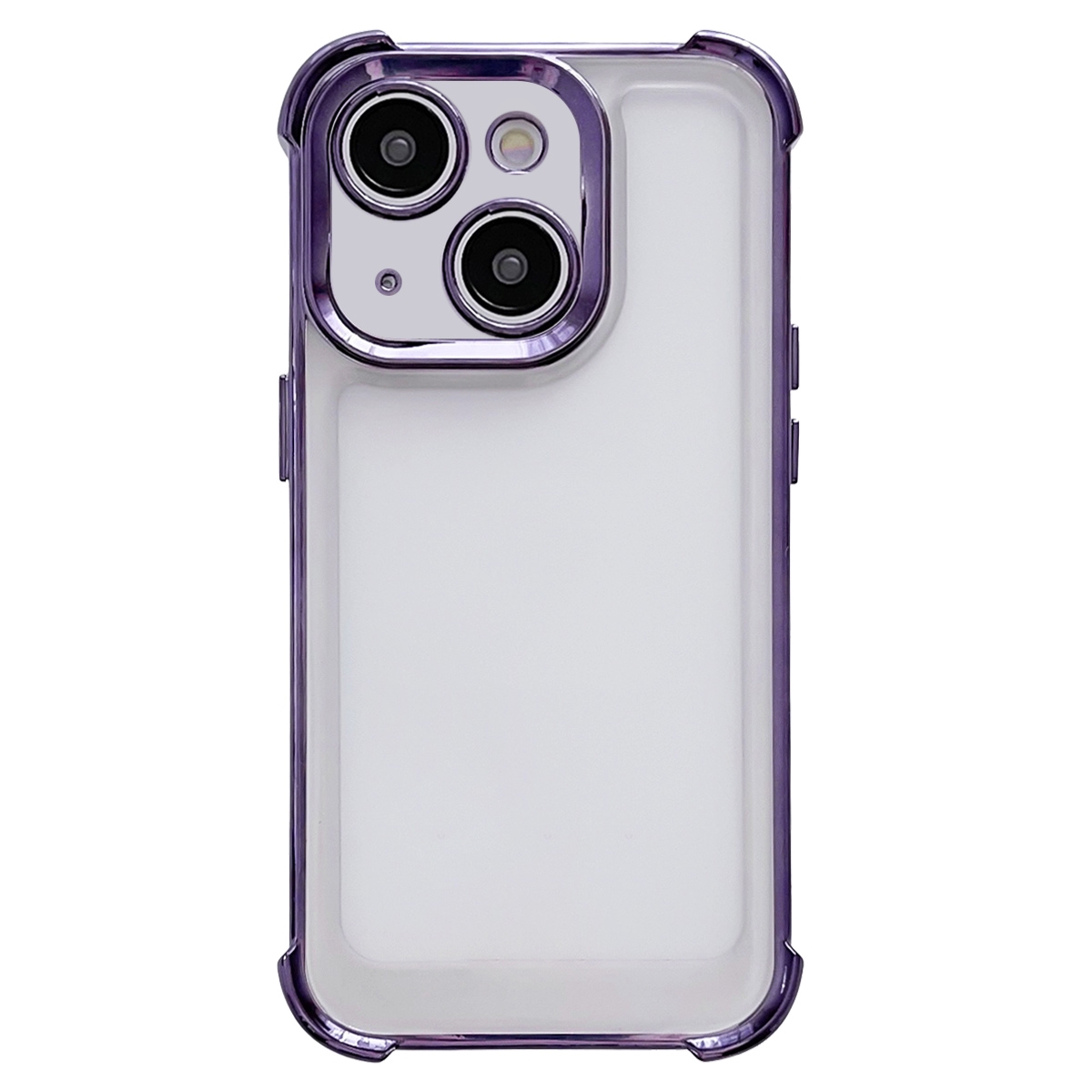 For iPhone 14 Plus Electroplating Four-corner Shockproof Space Phone Case(Purple) - Shopkiz.com