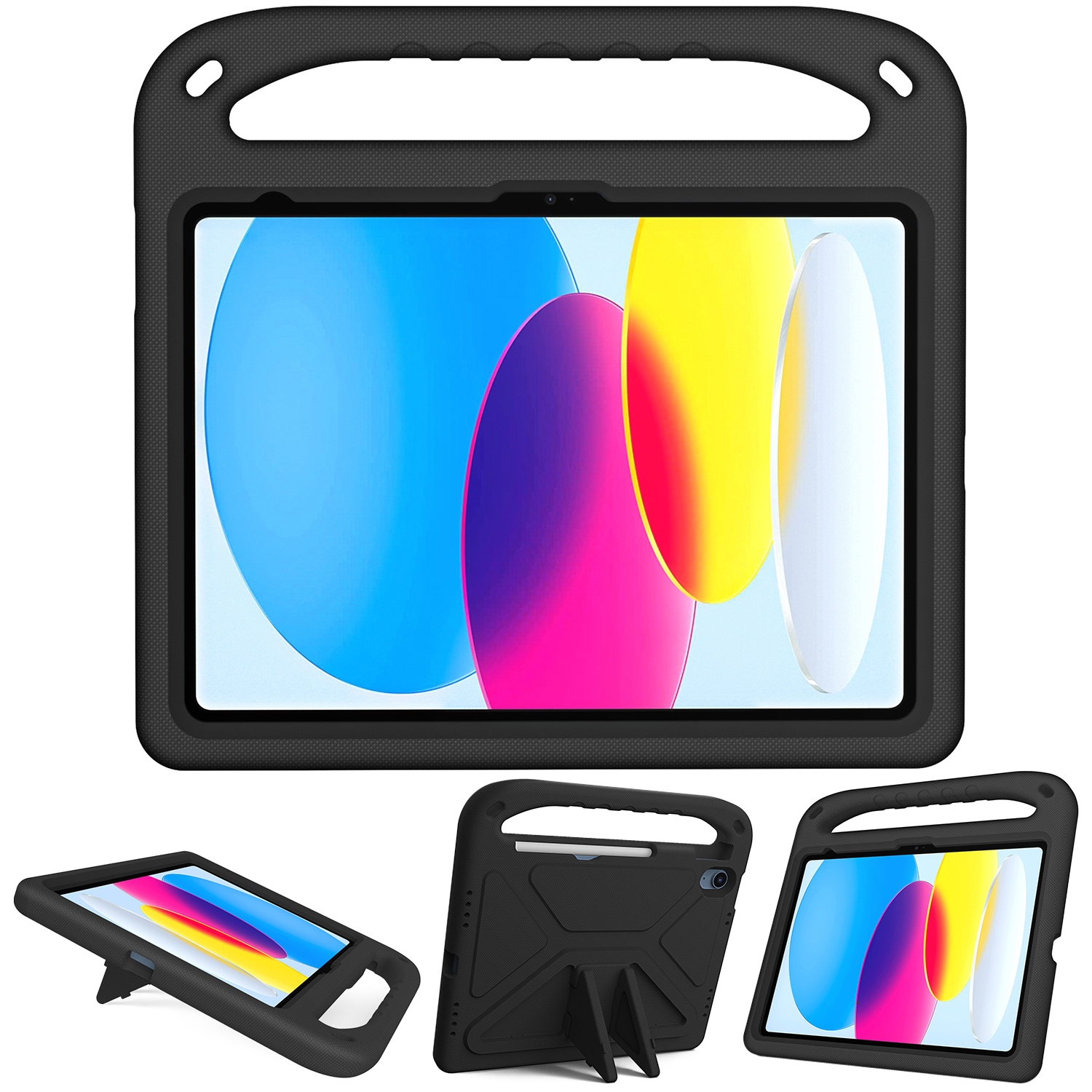 For iPad 2025 / 2022 Handle Portable EVA Shockproof Tablet Case(Black) - Shopkiz.com