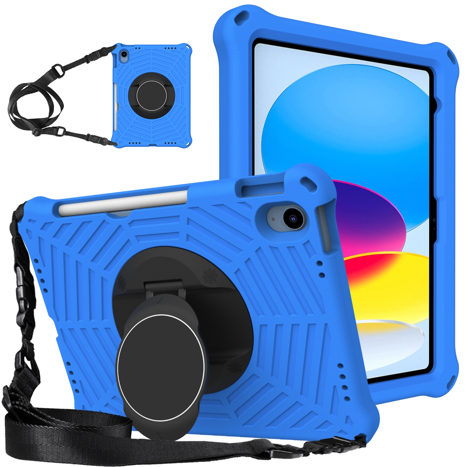 For iPad 2025 / 2022 Spider King Silicone Protective Tablet Case(Blue) - Shopkiz.com