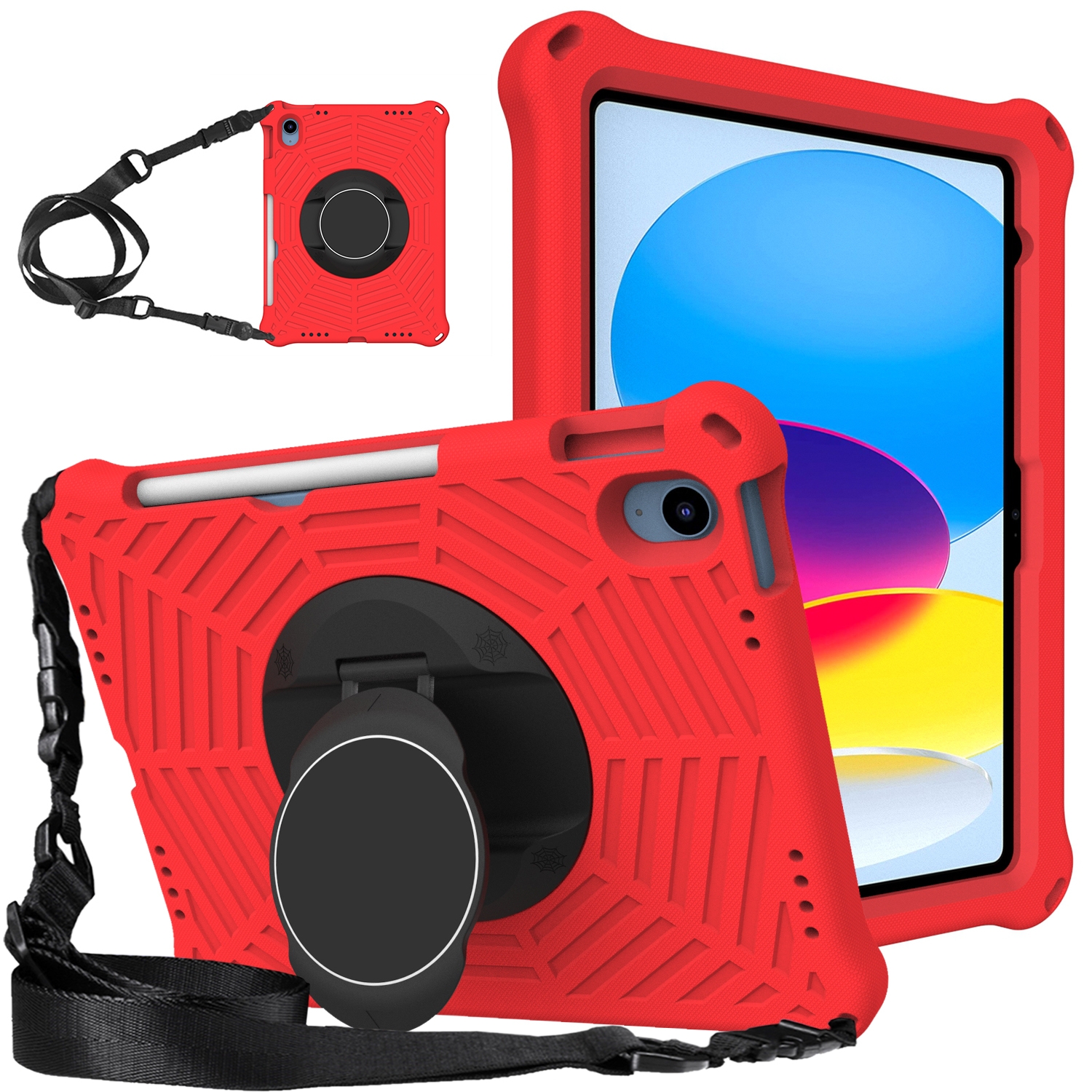 For iPad 2025 / 2022 Spider King Silicone Protective Tablet Case(Red) - Shopkiz.com