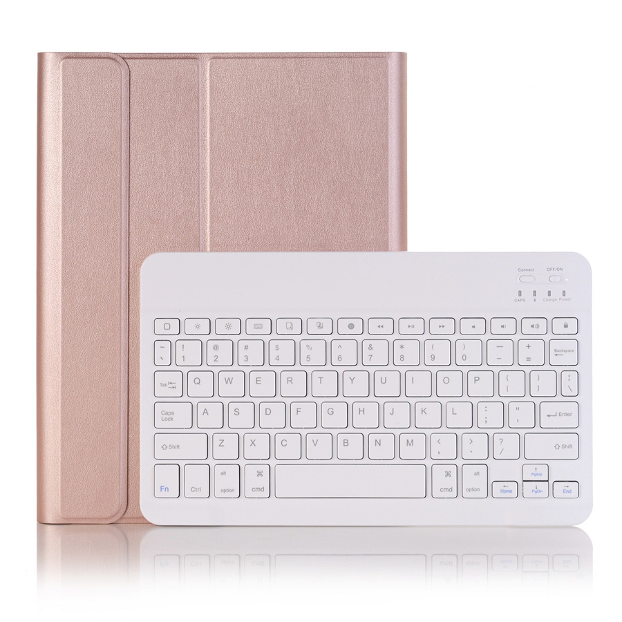 Detachable Bluetooth Keyboard Leather Tablet Case For iPad Air 3 / Pro 10.5 / 10.2 2021 & 2020 & 2019(Rose Gold) - Shopkiz.com