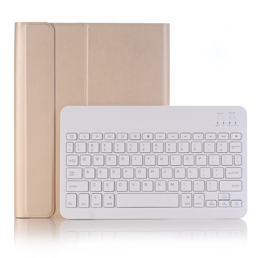 Detachable Bluetooth Keyboard Leather Tablet Case For iPad Air 3 / Pro 10.5 / 10.2 2021 & 2020 & 2019(Gold) - Shopkiz.com
