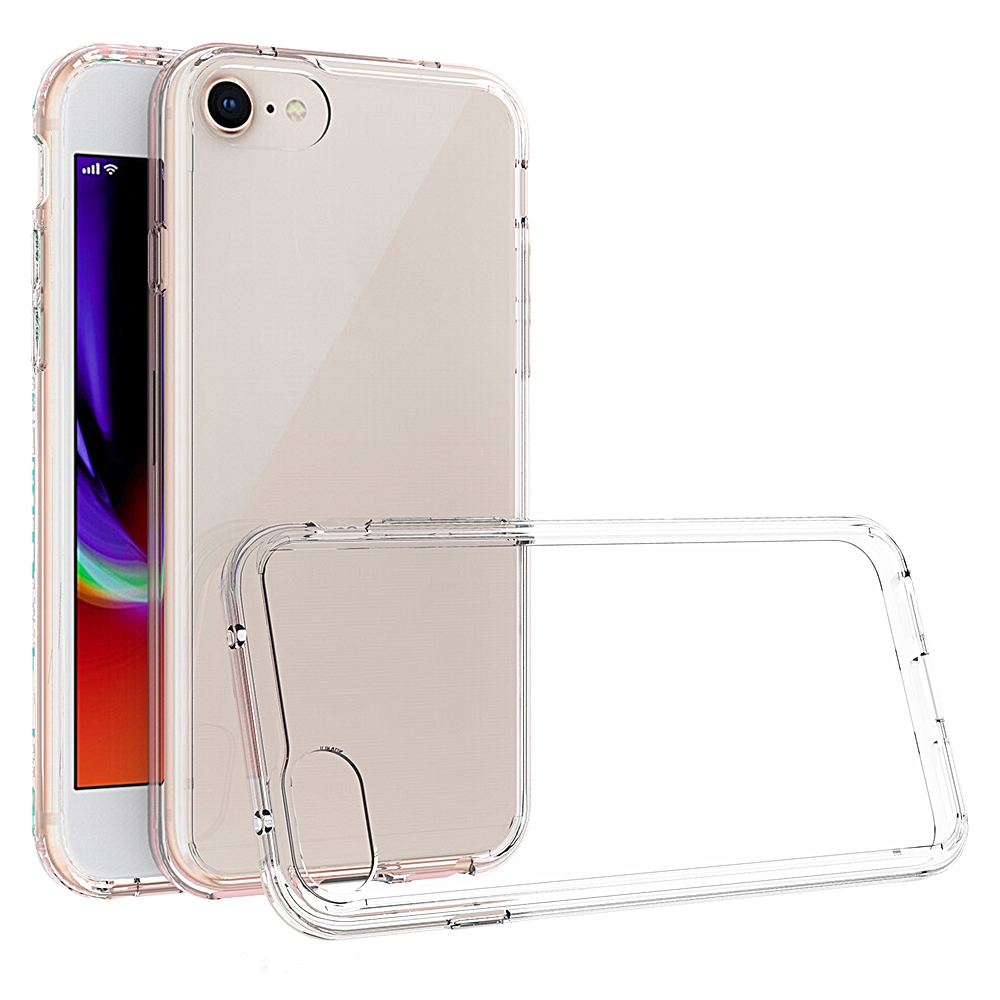 For iPhone SE 2022 / SE 2020 Scratchproof TPU + Acrylic Protective Case(Transparent) - Shopkiz.com