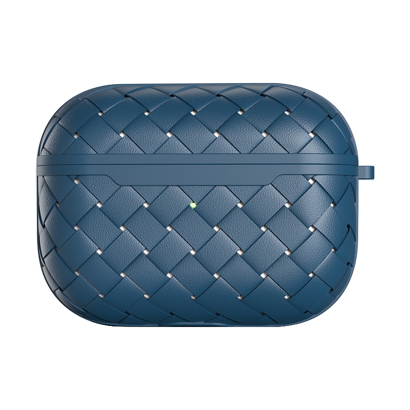 For AirPods Pro Weave Texture TPU Wireless Earphone Protective Case(Blue) - Shopkiz.com