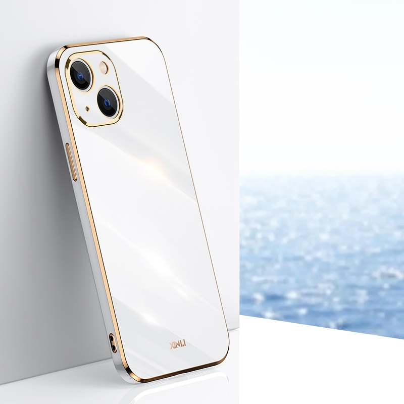 For iPhone 13 XINLI Straight Edge 6D Electroplate TPU Phone Case(White) - Shopkiz.com