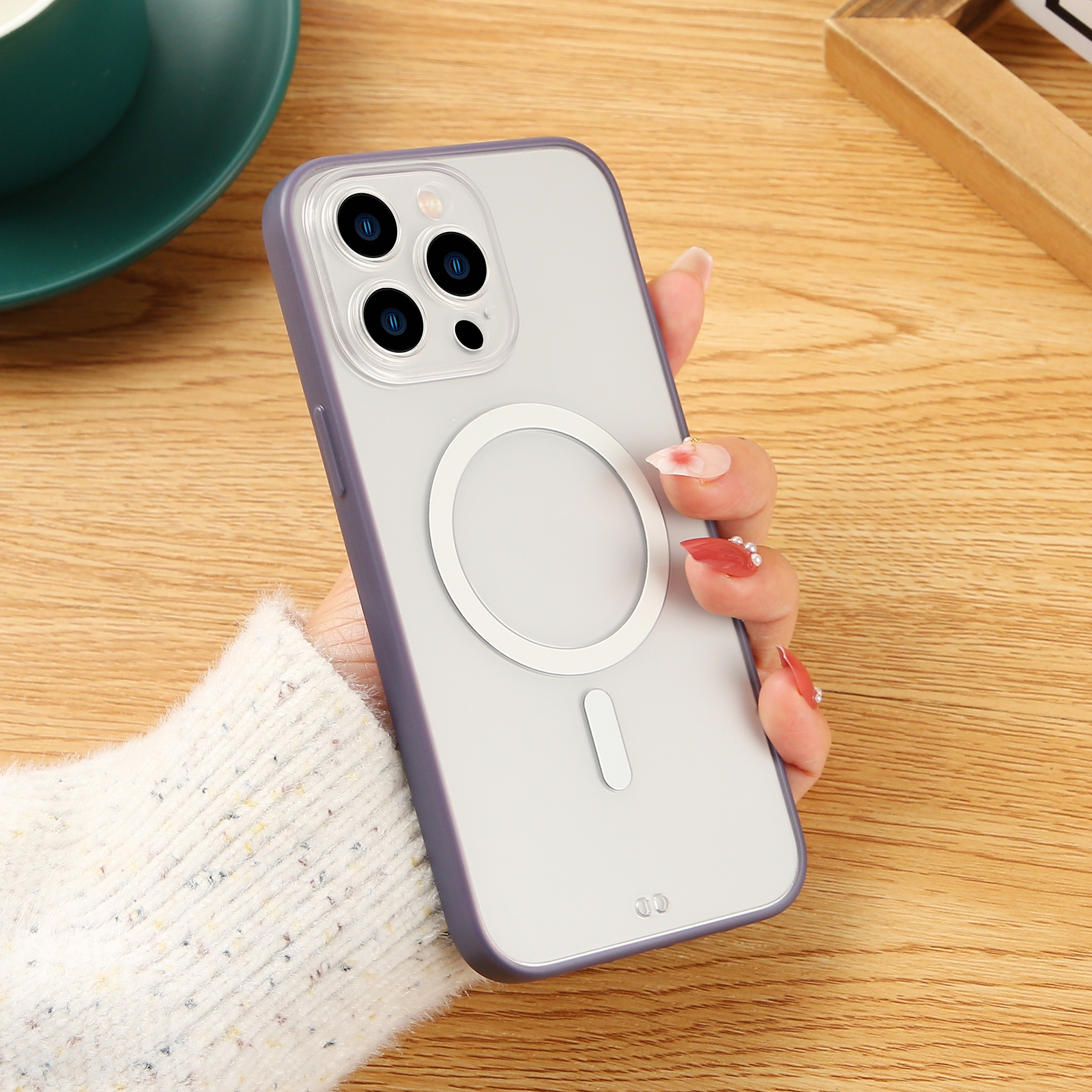 For iPhone 14 Pro Matte MagSafe Magnetic Phone Case(Purple) - Shopkiz.com