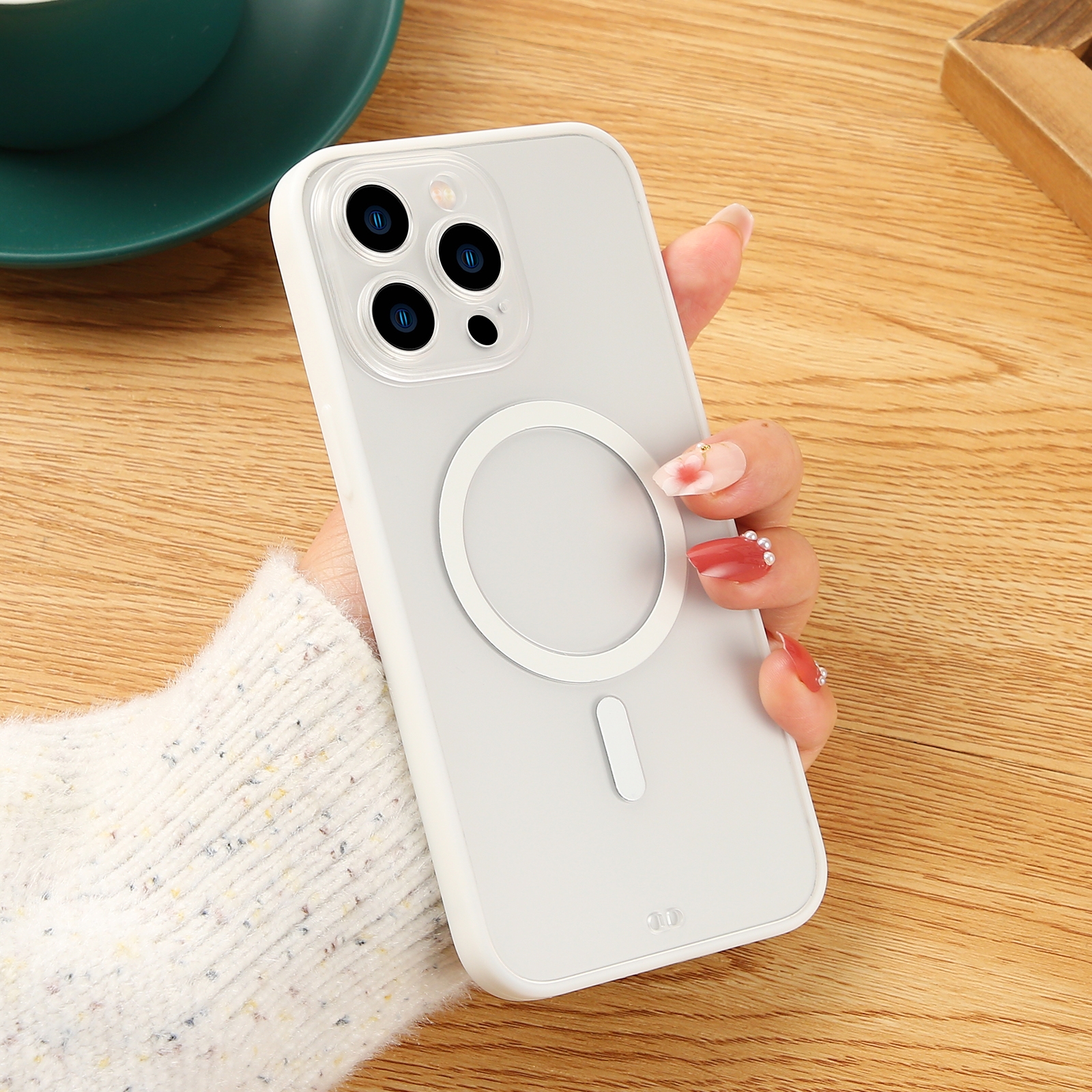 For iPhone 14 Pro Matte MagSafe Magnetic Phone Case(White) - Shopkiz.com