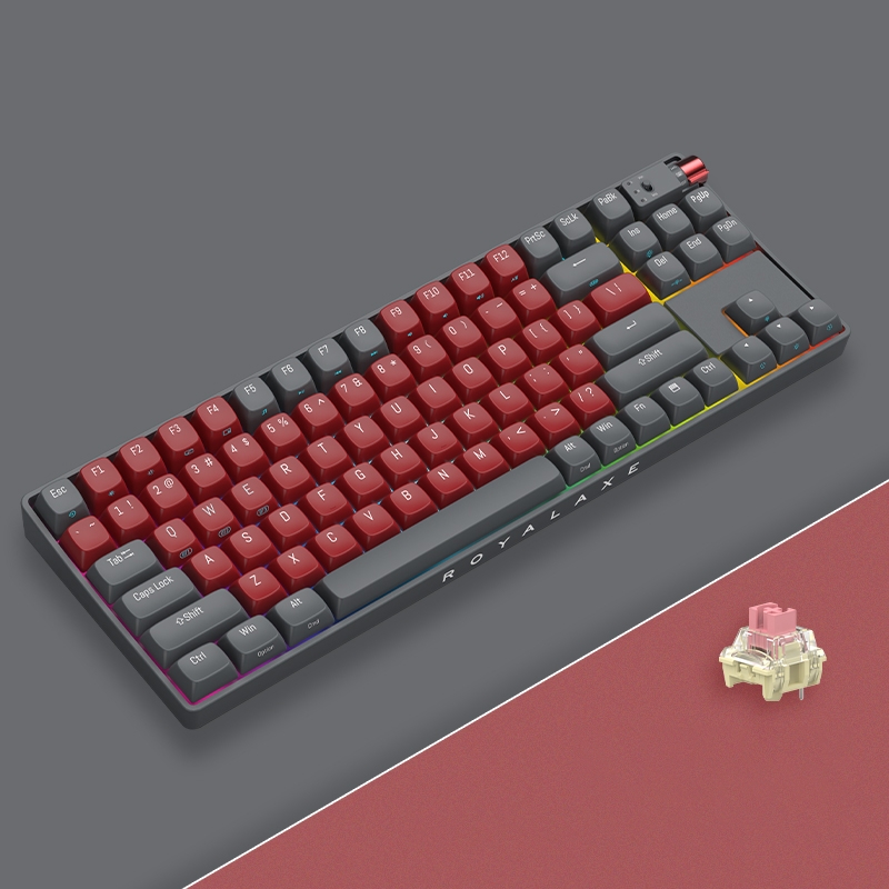 FOETOR R87 Wireless 2.4G Multi-bluetooth Charging Gaming Keyboard(Red Grey) - Shopkiz.com