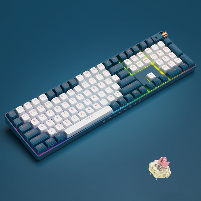 FOETOR R108 Wireless 2.4G Multi-bluetooth Charging Gaming Keyboard(White Blue) - Shopkiz.com
