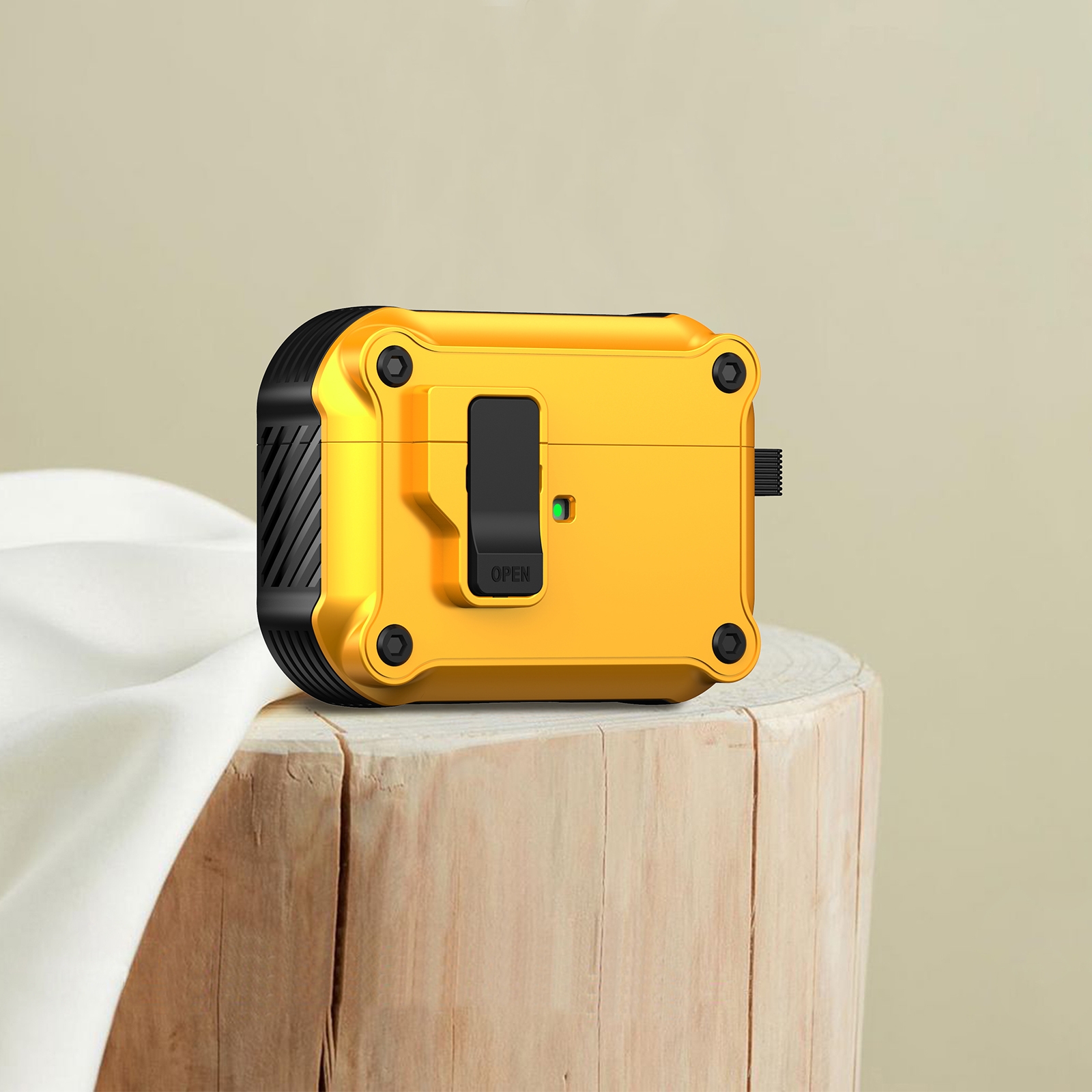 For AirPods Pro Eagle Shockproof Earphone Protective Case with Switch(Yellow) - Shopkiz.com