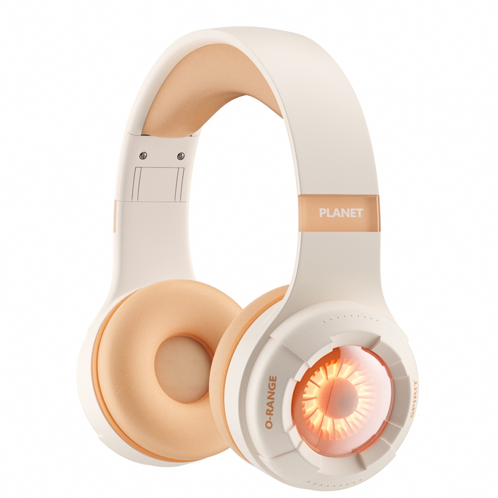 KE25 RGB Light Wireless Stereo Music Bluetooth Headset(Orange) - Shopkiz.com