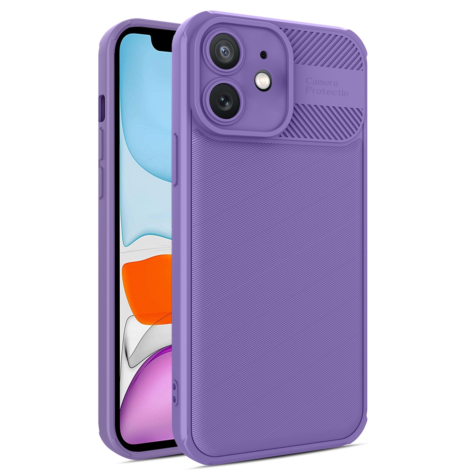 For iPhone 11 Twill Texture TPU Shockproof Phone Case(Purple) - Shopkiz.com