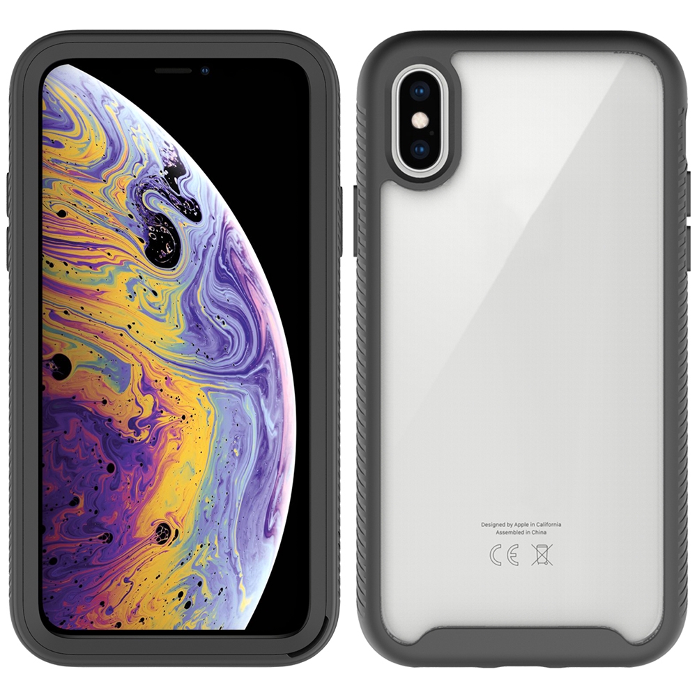 For iPhone XS Max Starry Sky Solid Color Series Shockproof PC + TPU Protective Case(Black) - Shopkiz.com