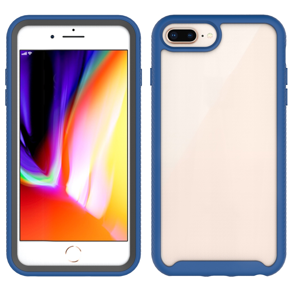 For iPhone 6 Plus / 7 Plus / 8 Plus Starry Sky Solid Color Series Shockproof PC + TPU Protective Case(Royal Blue) - Shopkiz.com