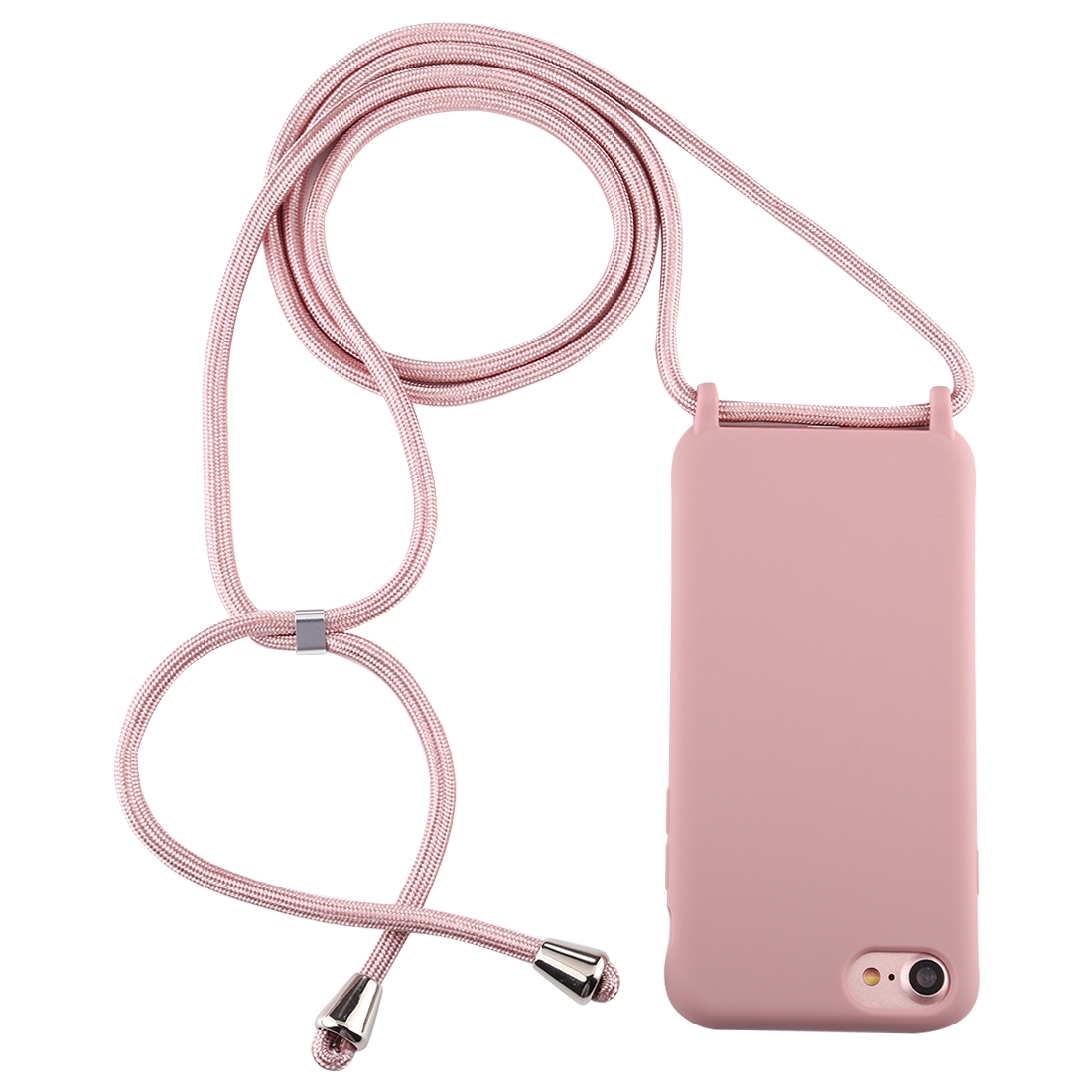 For iPhone 6s / 6 Candy Color TPU Protective Case with Lanyard(Dark Pink) - Shopkiz.com