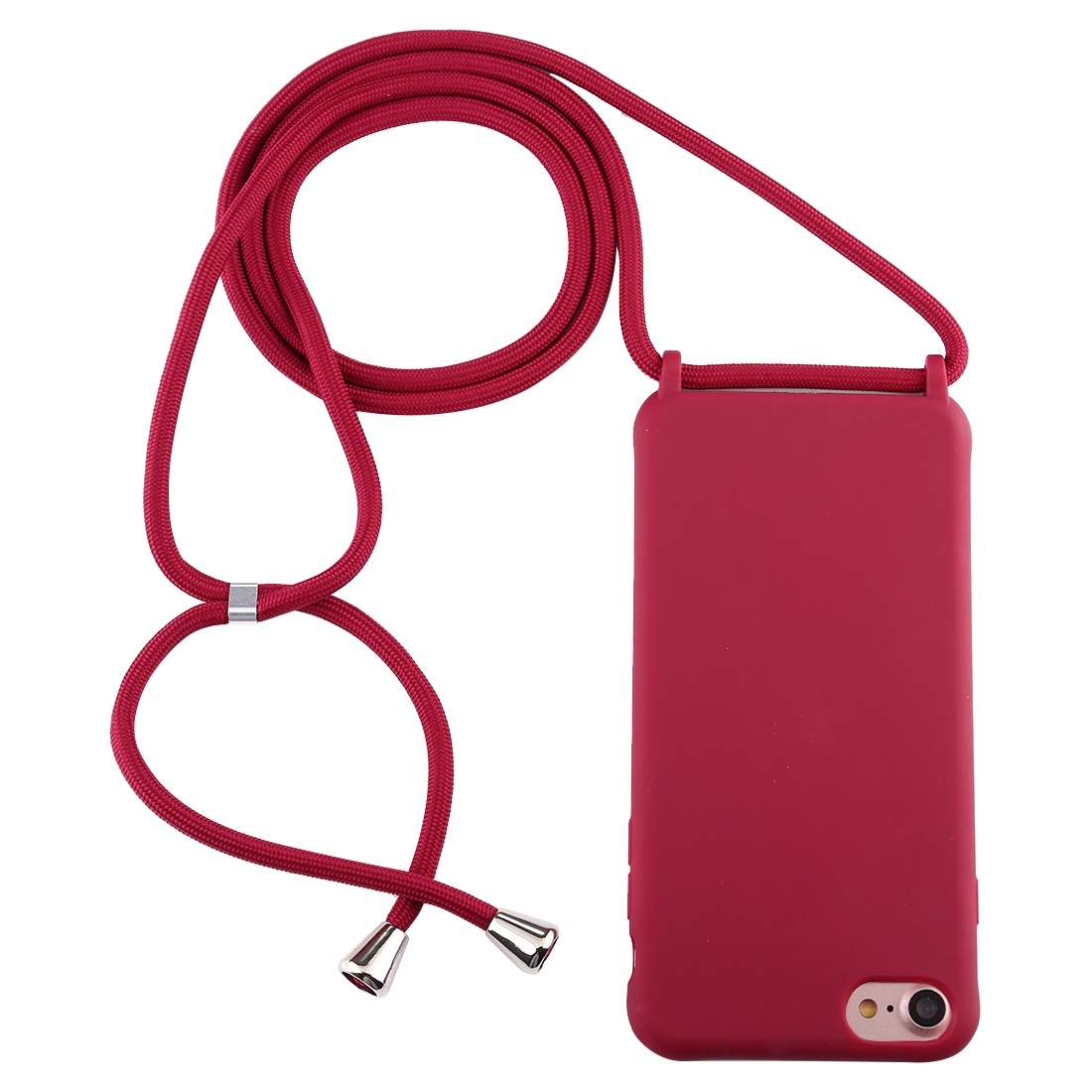 For iPhone 6s / 6 Candy Color TPU Protective Case with Lanyard(Red) - Shopkiz.com