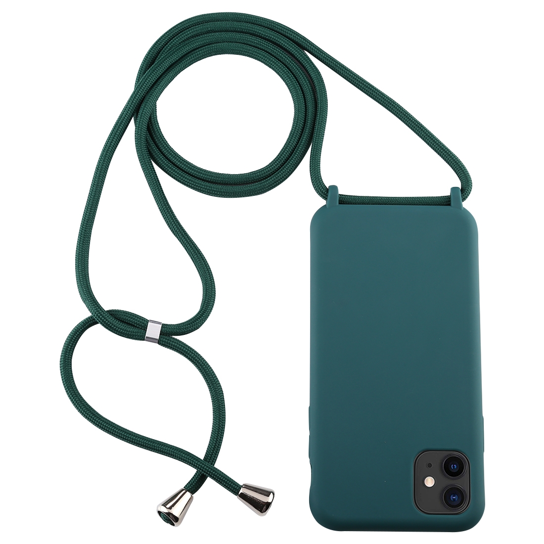 For iPhone 11 Candy Color TPU Protective Case with Lanyard(Dark Green) - Shopkiz.com
