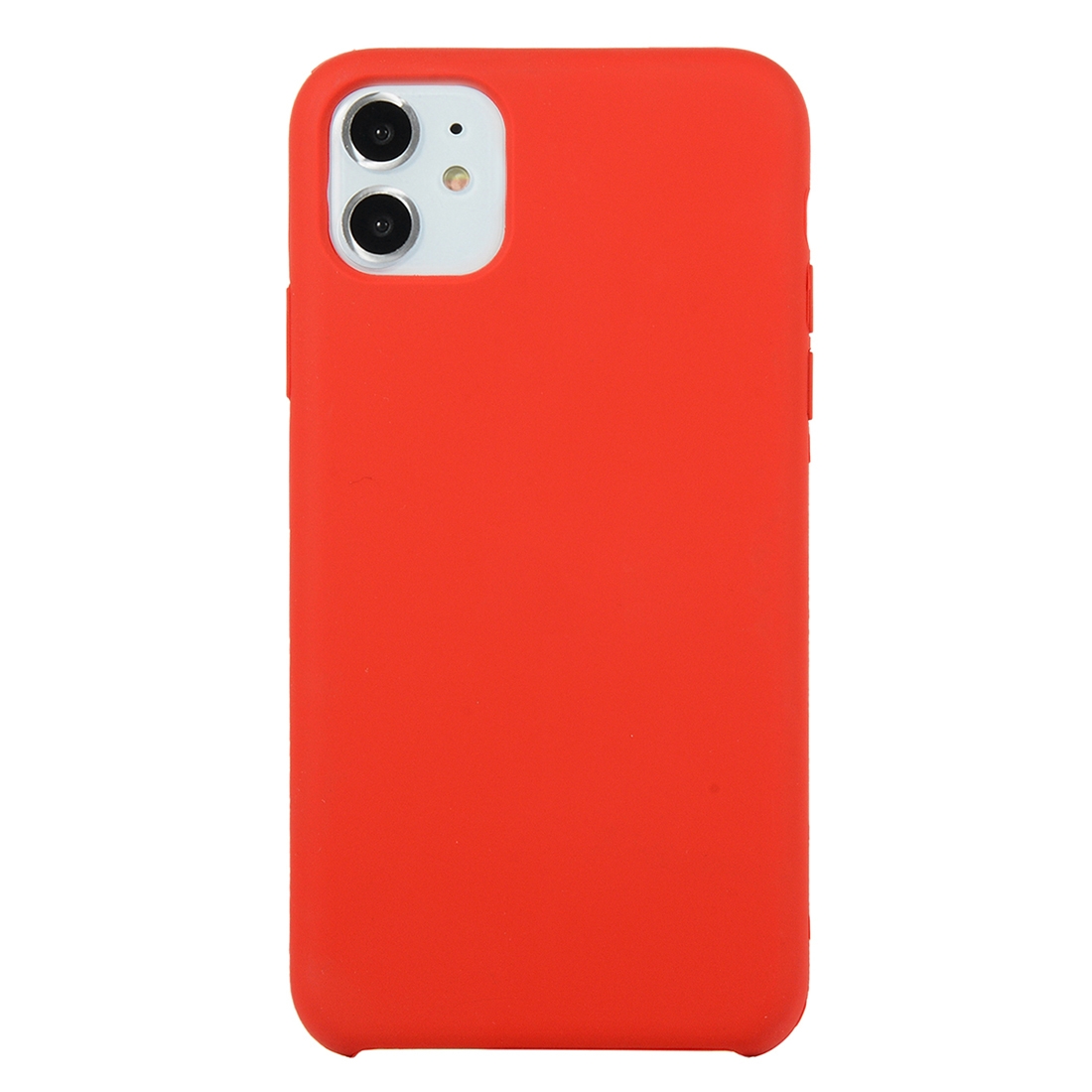 For iPhone 11 Solid Color Solid Silicone Shockproof Case(China Red) - Shopkiz.com