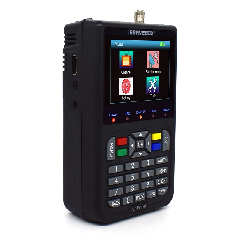 iBRAVEBOX V9 Finder Digital Satellite Signal Finder Meter, Plug Type:UK Plug(Black) - Shopkiz.com