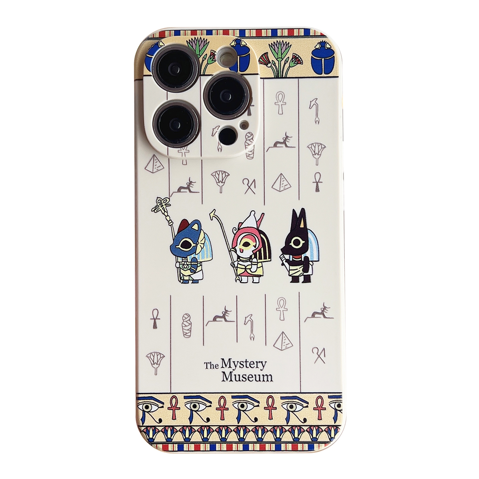 For iPhone 14 Plus Liquid Silicone Straight Edge Phone Case(Egypt God) - Shopkiz.com