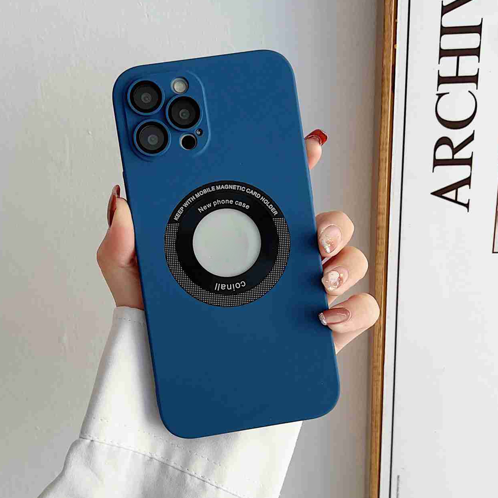For iPhone 14 Skin Feel CD Texture MagSafe Magnetic Phone Case(Royal Blue) - Shopkiz.com