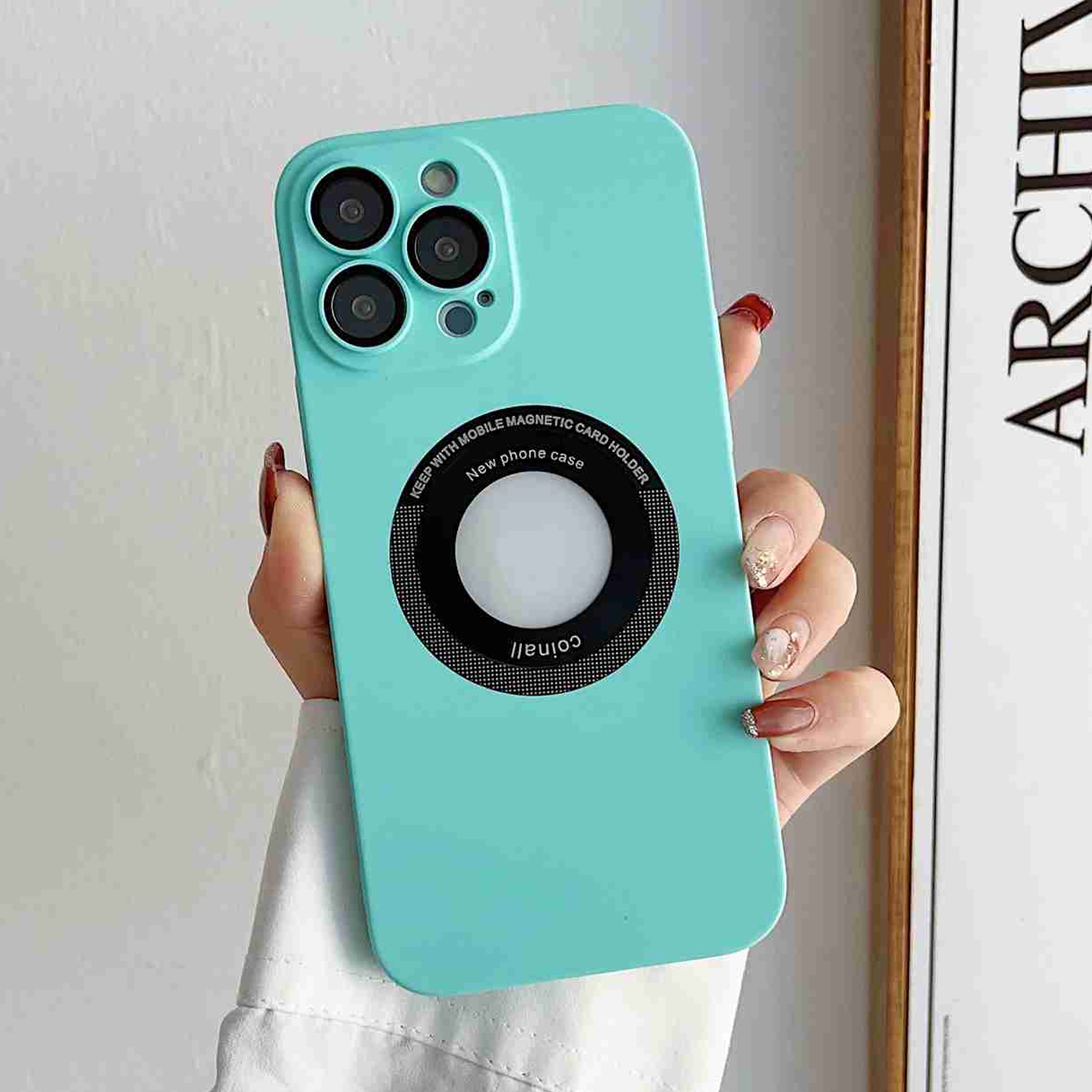 For iPhone 12 Pro Max Skin Feel CD Texture MagSafe Magnetic Phone Case(Sky Blue) - Shopkiz.com
