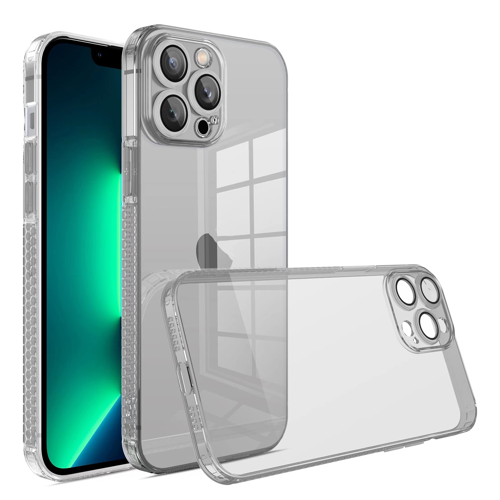 For iPhone 13 Pro Straight Edge Shockproof Anti-skid TPU Phone Case(Black) - Shopkiz.com