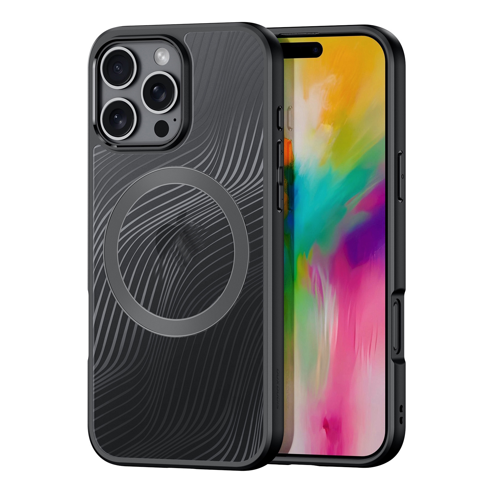 For iPhone 16 Pro Max DUX DUCIS Aimo Mag Series TPU + PC MagSafe Frosted Feel Phone Case(Black) - Shopkiz.com