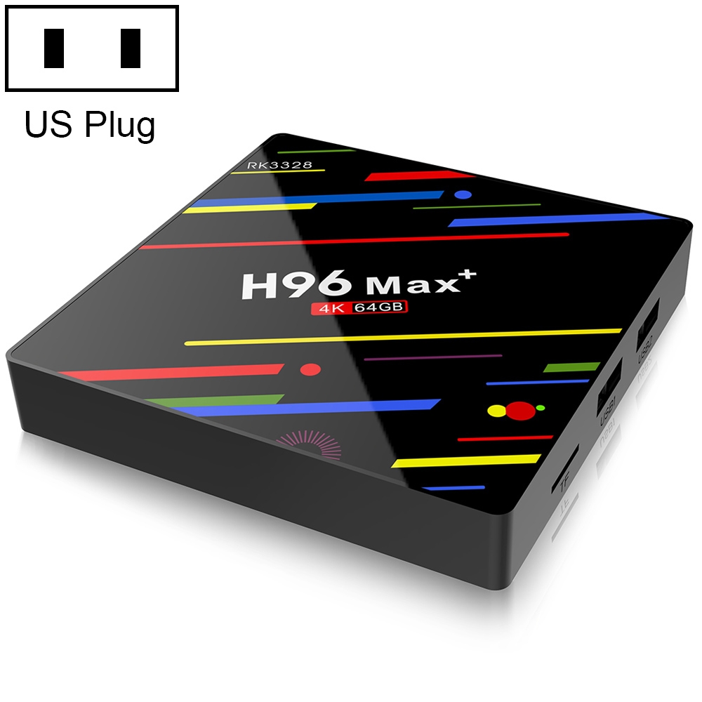 H96 Max+ 4K Ultra HD LED Display Media Player Smart TV Box with Remote Controller, Android 9.0, Voice Version, RK3328 Quad-Core 64bit Cortex-A53,