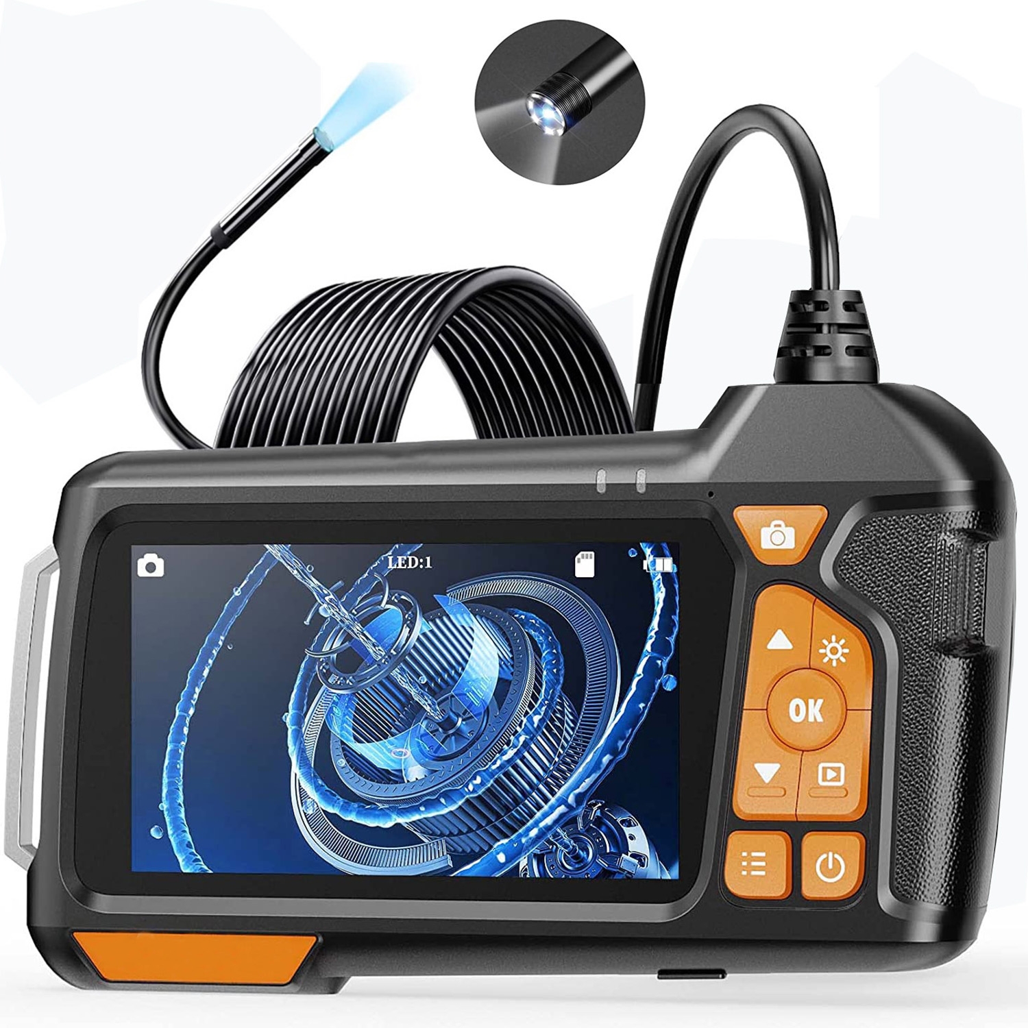 M40 5.5mm 4.5 inch Single Camera with Screen Endoscope, Length:10m - Shopkiz.com