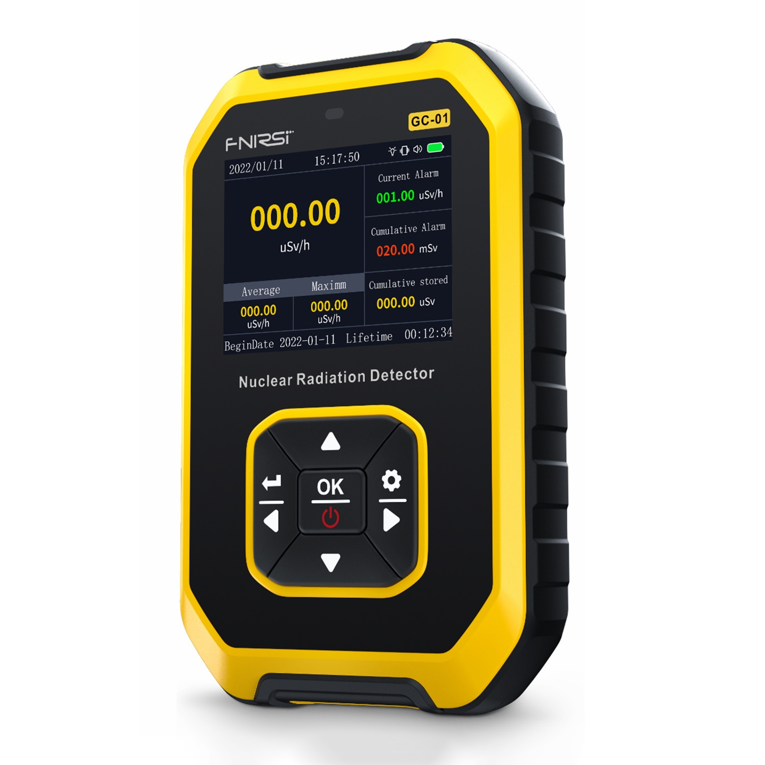 Fnirsi GC01 Home Lndustrial Marble Radioactive X / Y Ray Nuclear Radiation Detector Geiger Counter(Yellow) - Shopkiz.com