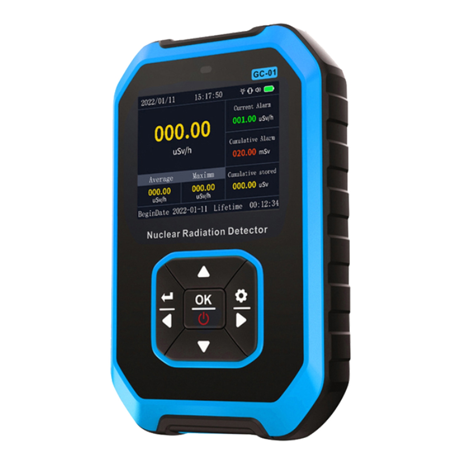 Fnirsi GC01 Home Lndustrial Marble Radioactive X / Y Ray Nuclear Radiation Detector Geiger Counter(Blue) - Shopkiz.com