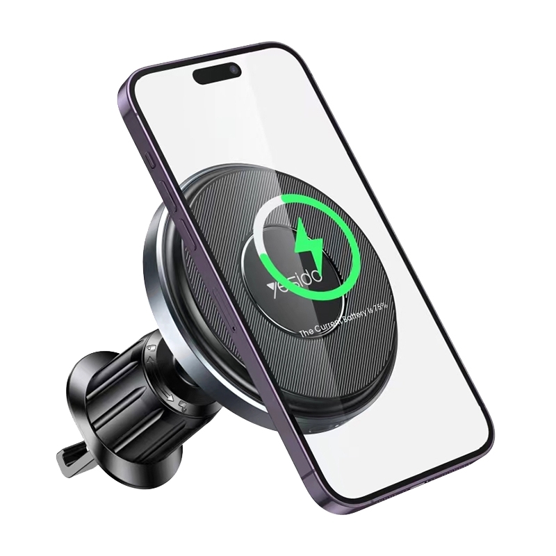 Yesido C190 15W Magsafe Magnetic Car Air Vent Wireless Charger(Black) - Shopkiz.com