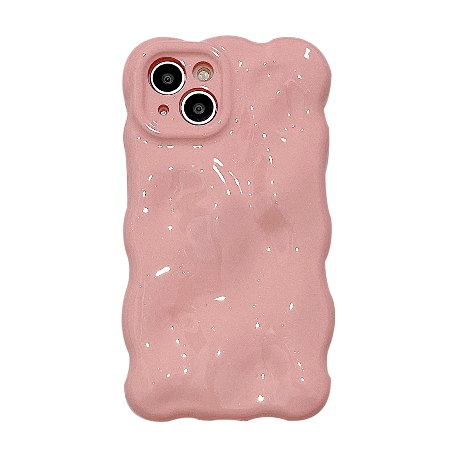 For iPhone 12 Gloss Oil Wave BubblesTPU Phone Case(Light Pink) - Shopkiz.com