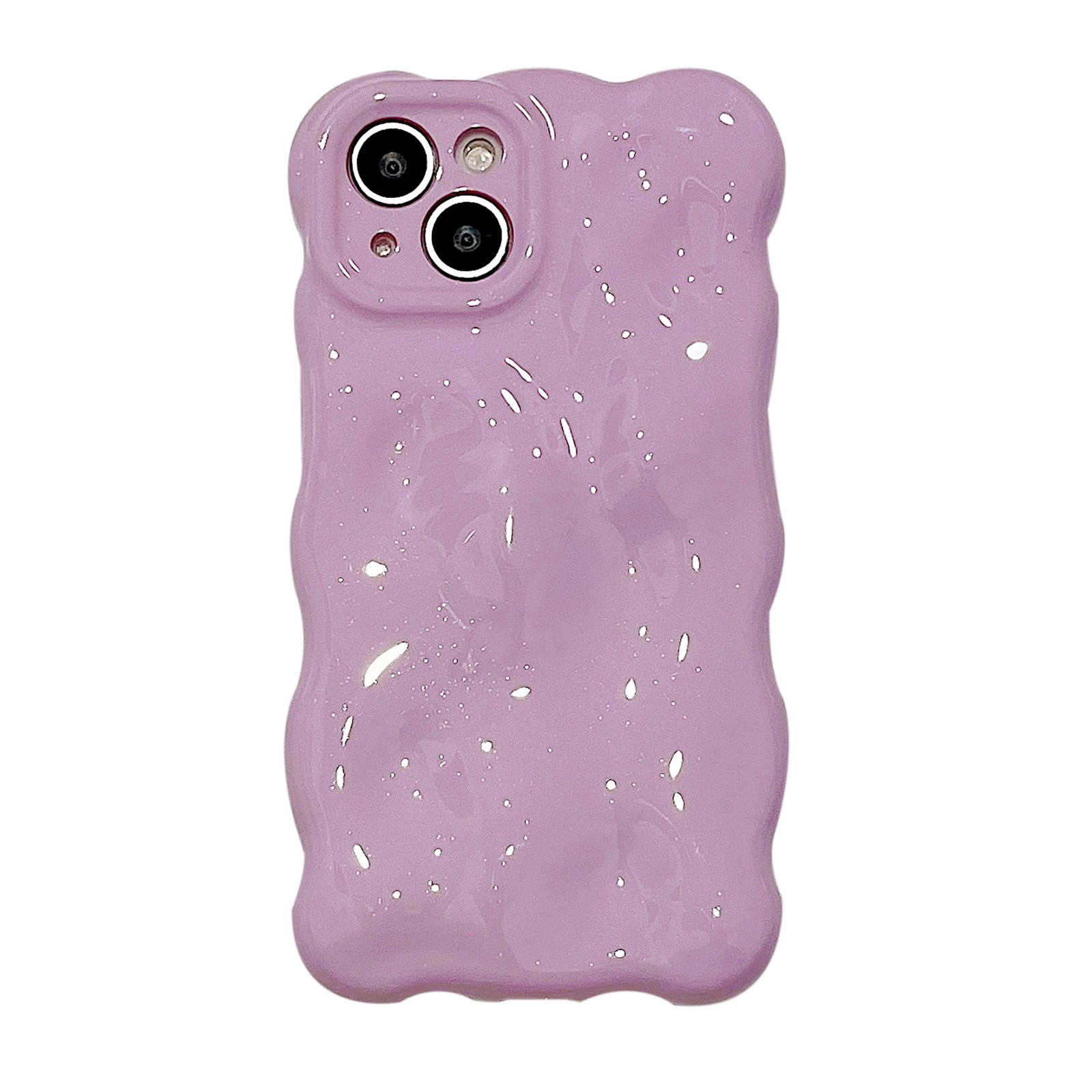 For iPhone 12 Pro Max Gloss Oil Wave BubblesTPU Phone Case(Milky Purple) - Shopkiz.com