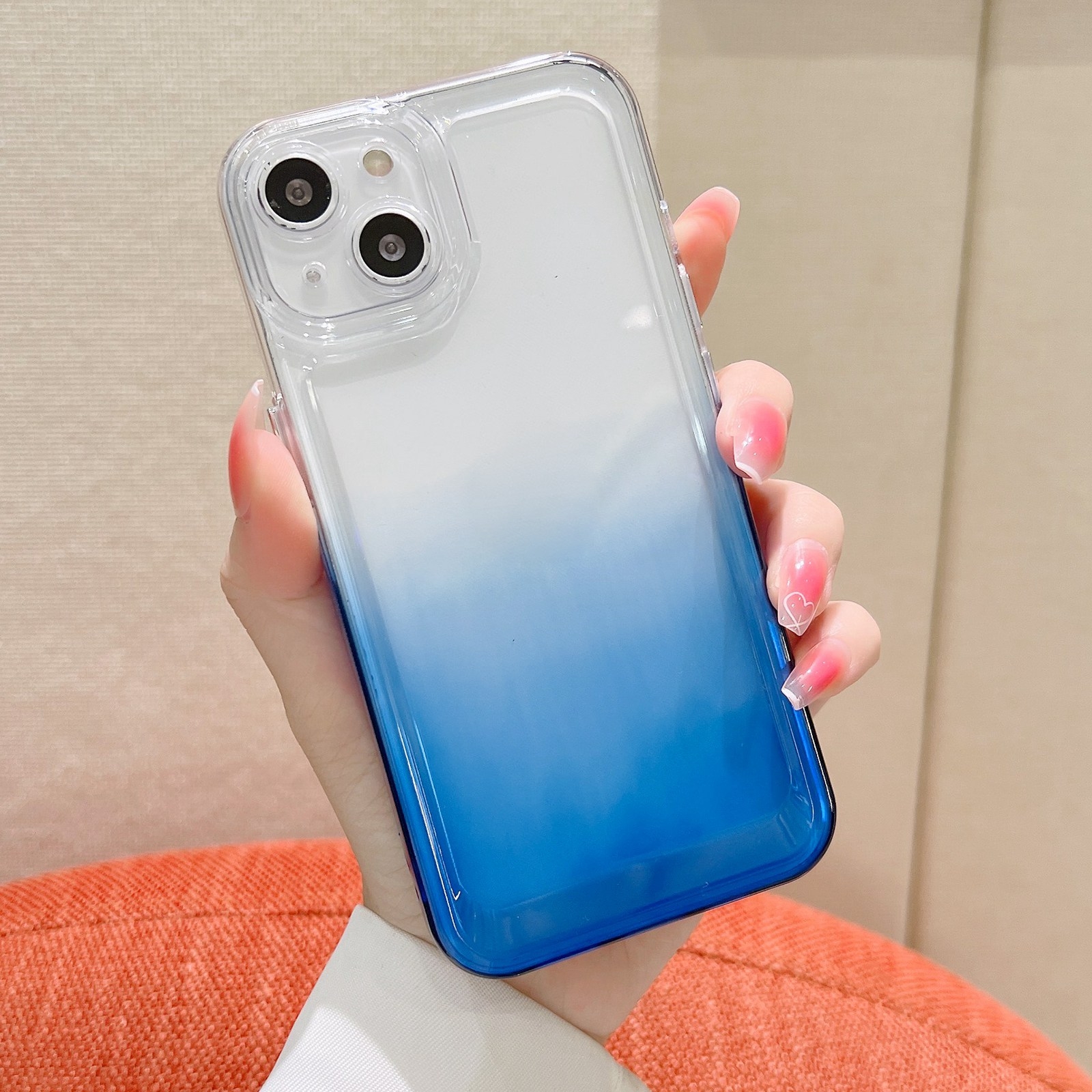 For iPhone 13 Pro Max Gradient Electroplated Button Space Phone Case(Blue) - Shopkiz.com