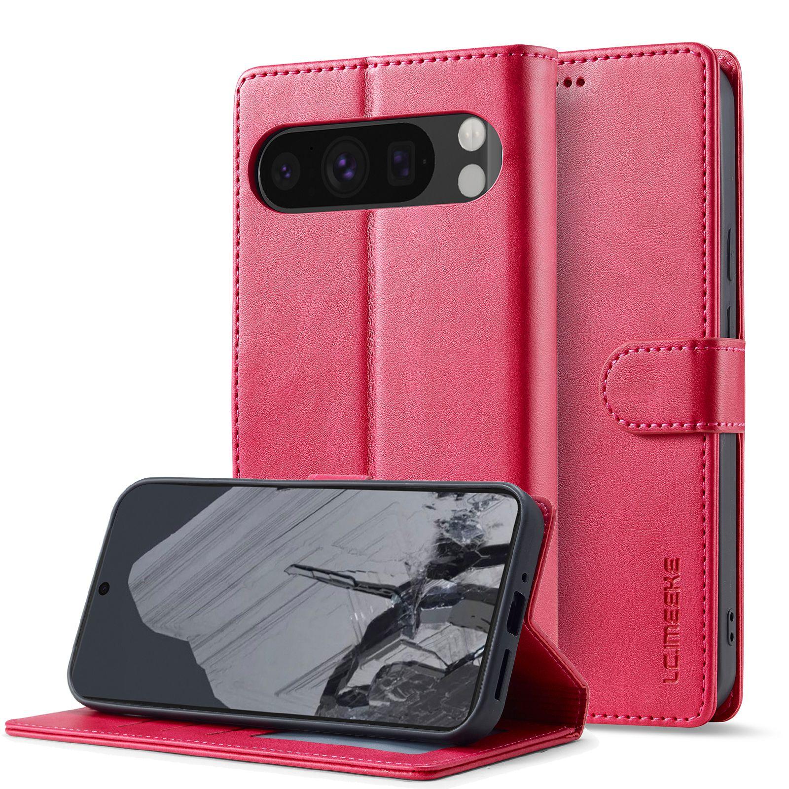 For Google Pixel 11 Pro XL LC.IMEEKE Calf Texture Flip Leather Phone Case(Red) - Shopkiz.com