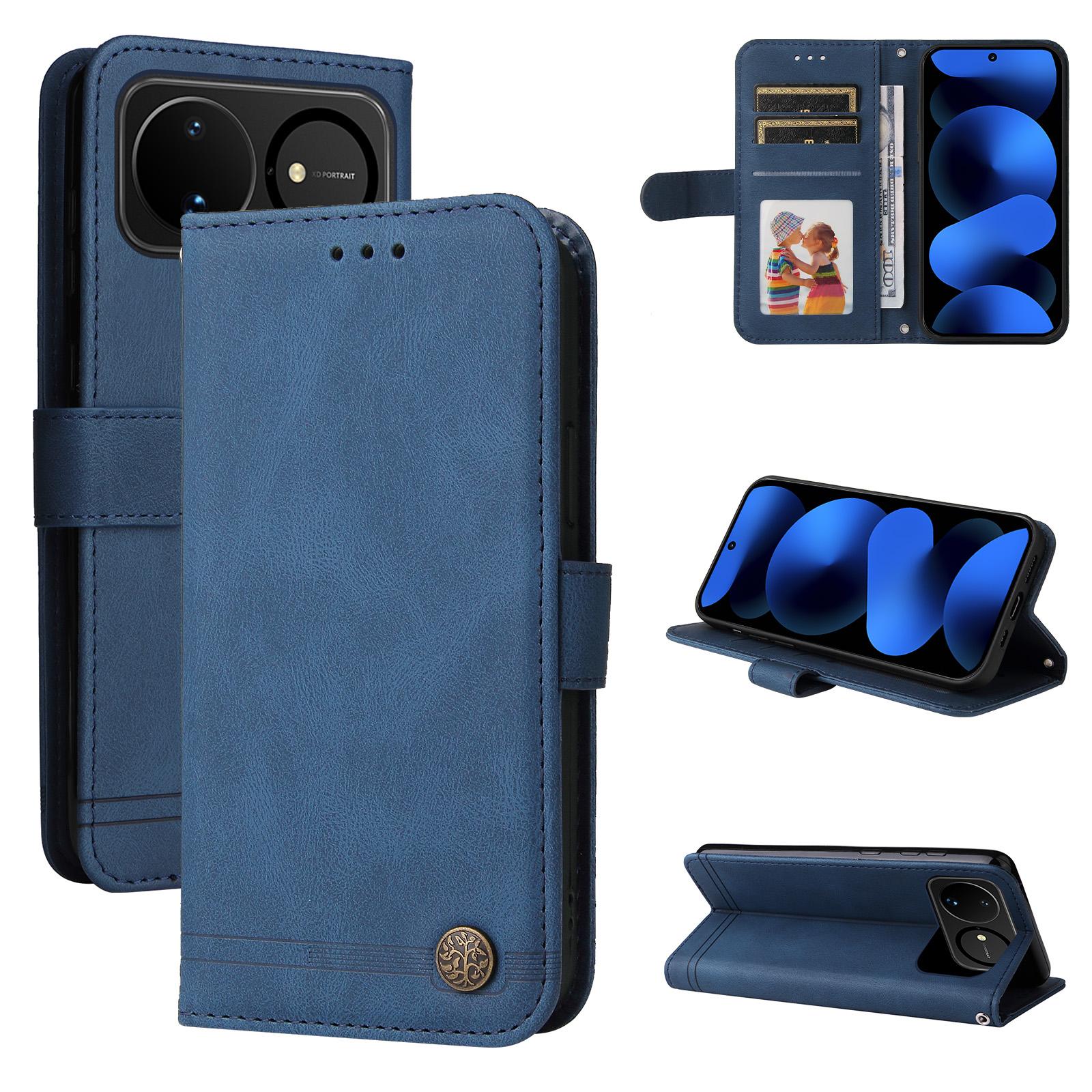 For Huawei nova 16 Skin Feel Life Tree Metal Button Leather Phone Case(Blue) - Shopkiz.com