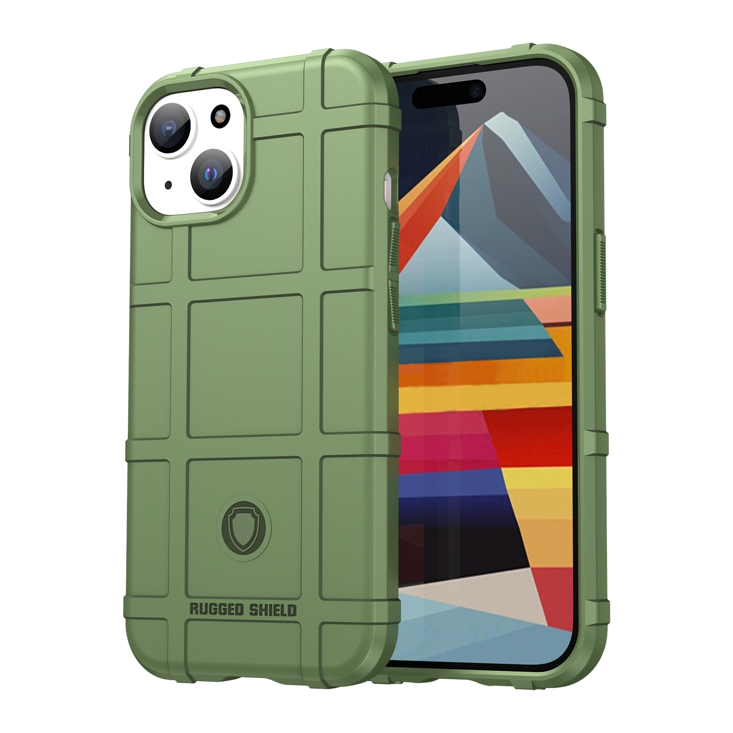 For iPhone 15 Full Coverage Shockproof TPU Phone Case(Green) - Shopkiz.com
