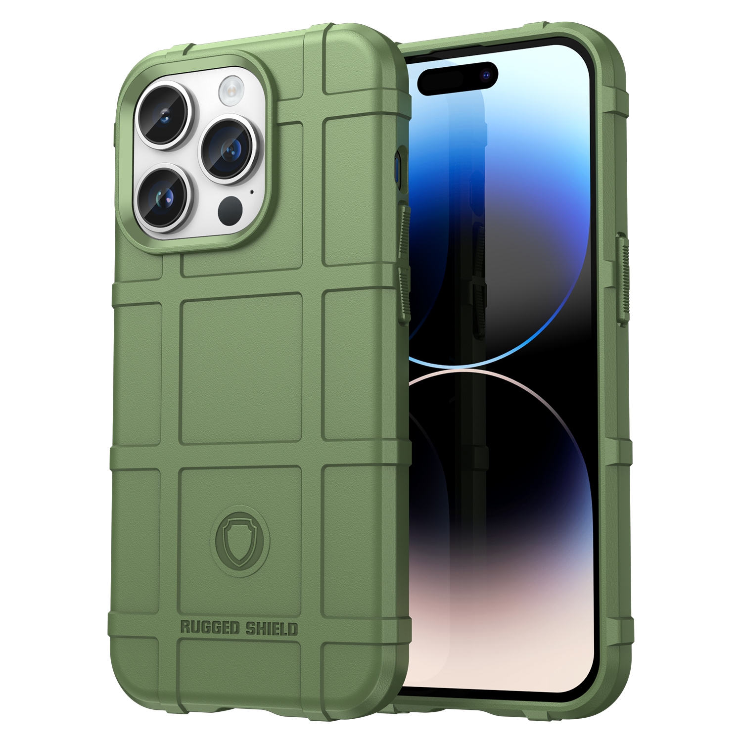 For iPhone 15 Pro Max Full Coverage Shockproof TPU Phone Case(Green) - Shopkiz.com
