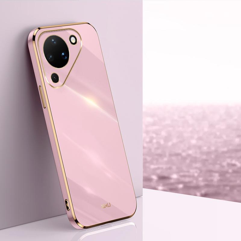 For Huawei Pura 90 5G XINLI Straight Edge 6D Electroplate TPU Phone Case(Cherry Purple) - Shopkiz.com