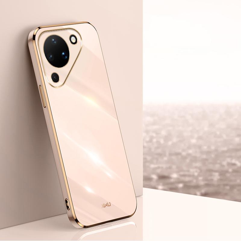 For Huawei Pura 90 5G XINLI Straight Edge 6D Electroplate TPU Phone Case(Pink) - Shopkiz.com