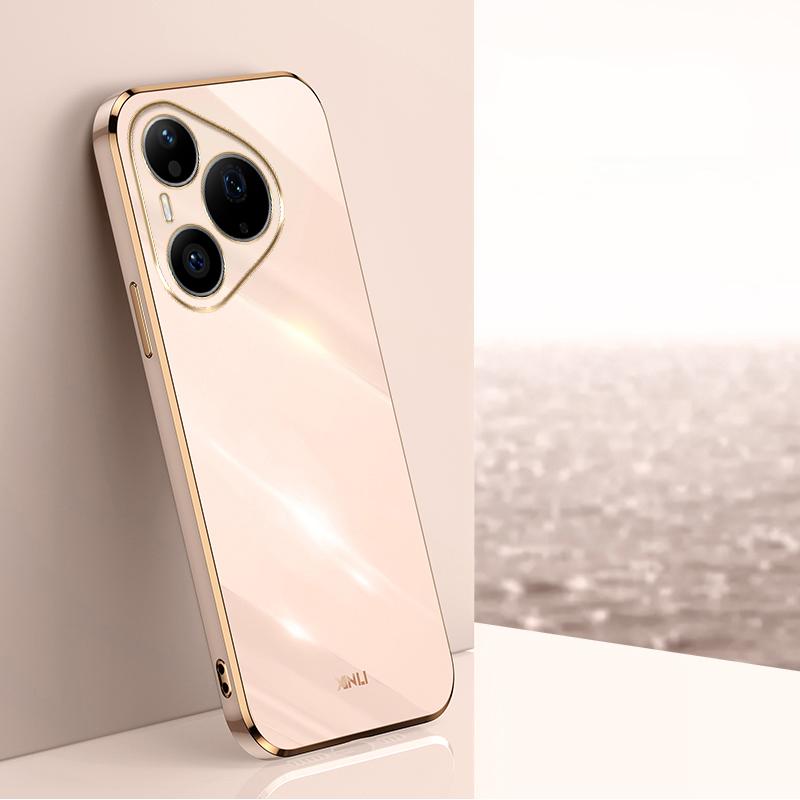 For Huawei Pura 90 Pro 5G XINLI Straight Edge 6D Electroplate TPU Phone Case(Pink) - Shopkiz.com